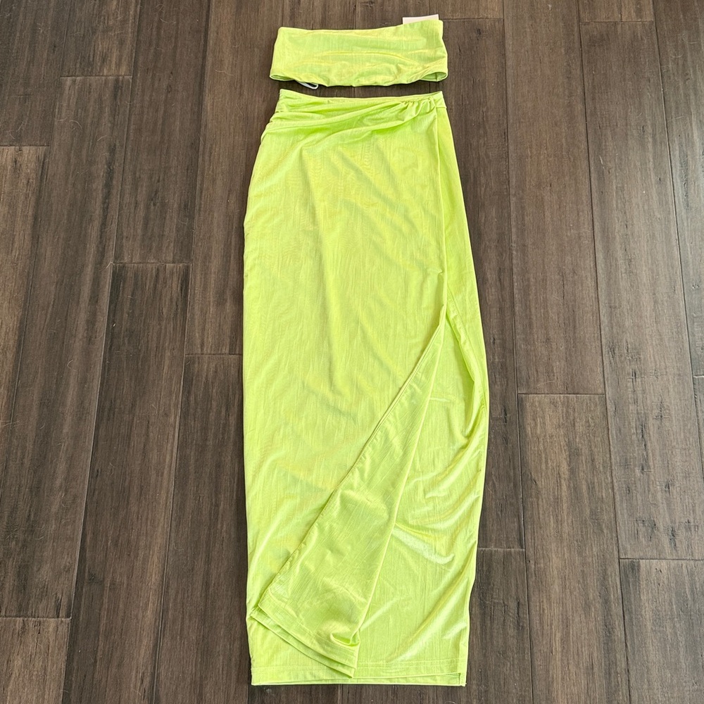 superdown slit skirt set